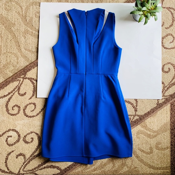 BCBGMAXAZRIA Blue Sleeveless A-Line Mini Dress - Picture 9 of 11